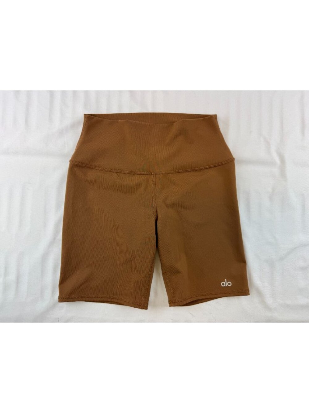 Alo Yoga Women's High Waist Biker Shorts in Cinnamon Brown Size S